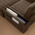 EHMKNP 42 Chaise longue oversize per interni, poltrona divano imbottita con seduta profonda e pouf contenitore