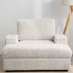 EHMKNP 42 Chaise longue oversize per interni, poltrona divano imbottita con seduta profonda e pouf contenitore