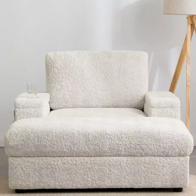 EHMKNP 42 Chaise longue oversize per interni, poltrona divano imbottita con seduta profonda e pouf contenitore