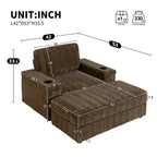 EHMKNP 42 Chaise longue oversize per interni, poltrona divano imbottita con seduta profonda e pouf contenitore