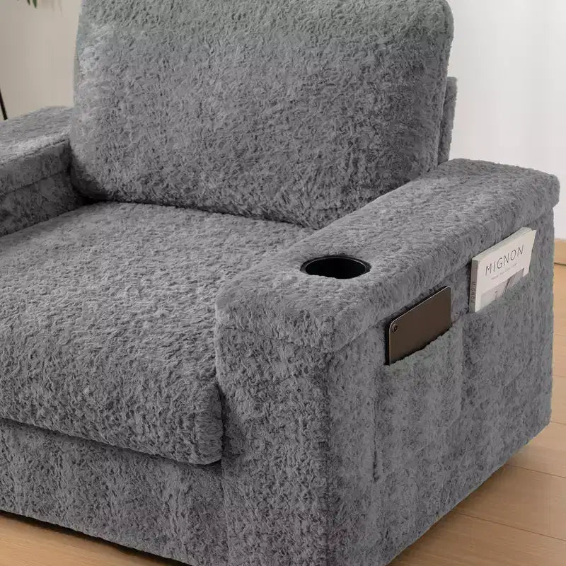 EHMKNP 42 Chaise longue oversize per interni, poltrona divano imbottita con seduta profonda e pouf contenitore