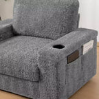 EHMKNP 42 Chaise longue oversize per interni, poltrona divano imbottita con seduta profonda e pouf contenitore