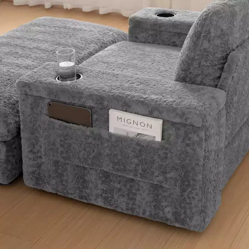 EHMKNP 42 Chaise longue oversize per interni, poltrona divano imbottita con seduta profonda e pouf contenitore