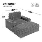 EHMKNP 42 Chaise longue oversize per interni, poltrona divano imbottita con seduta profonda e pouf contenitore