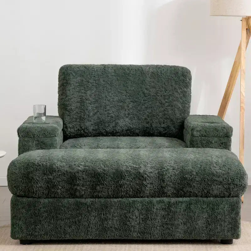 EHMKNP 42 Chaise longue oversize per interni, poltrona divano imbottita con seduta profonda e pouf contenitore