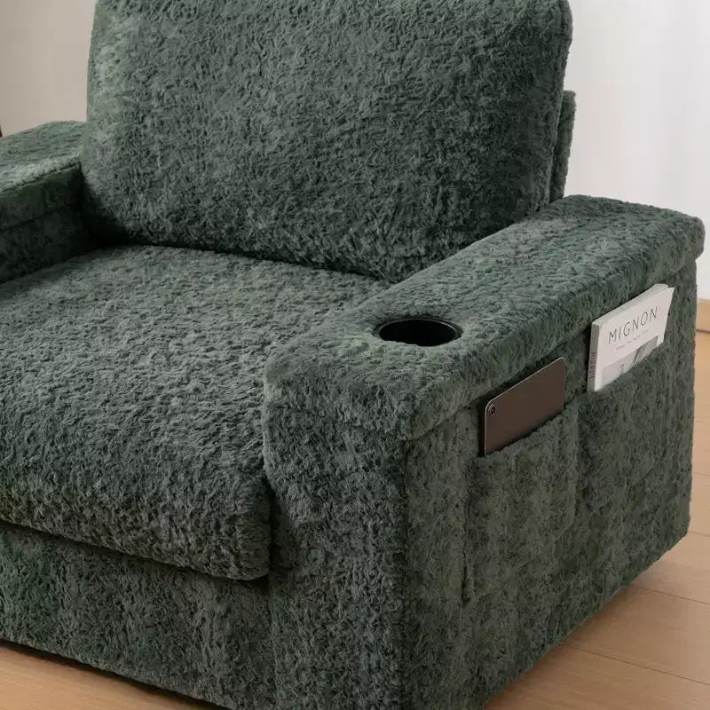EHMKNP 42 Chaise longue oversize per interni, poltrona divano imbottita con seduta profonda e pouf contenitore