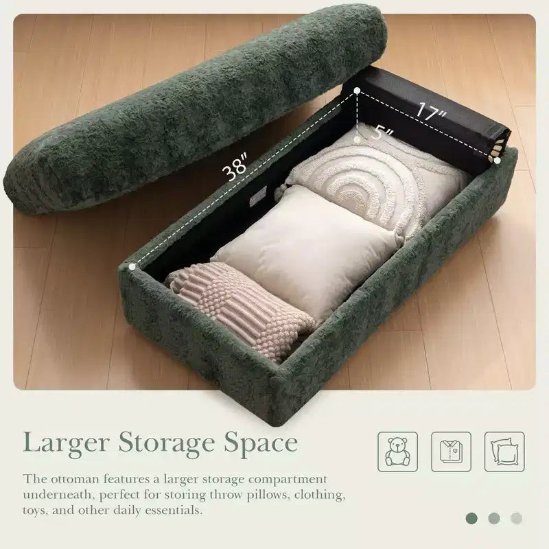 EHMKNP 42 Chaise longue oversize per interni, poltrona divano imbottita con seduta profonda e pouf contenitore