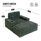 EHMKNP 42 Chaise longue oversize per interni, poltrona divano imbottita con seduta profonda e pouf contenitore
