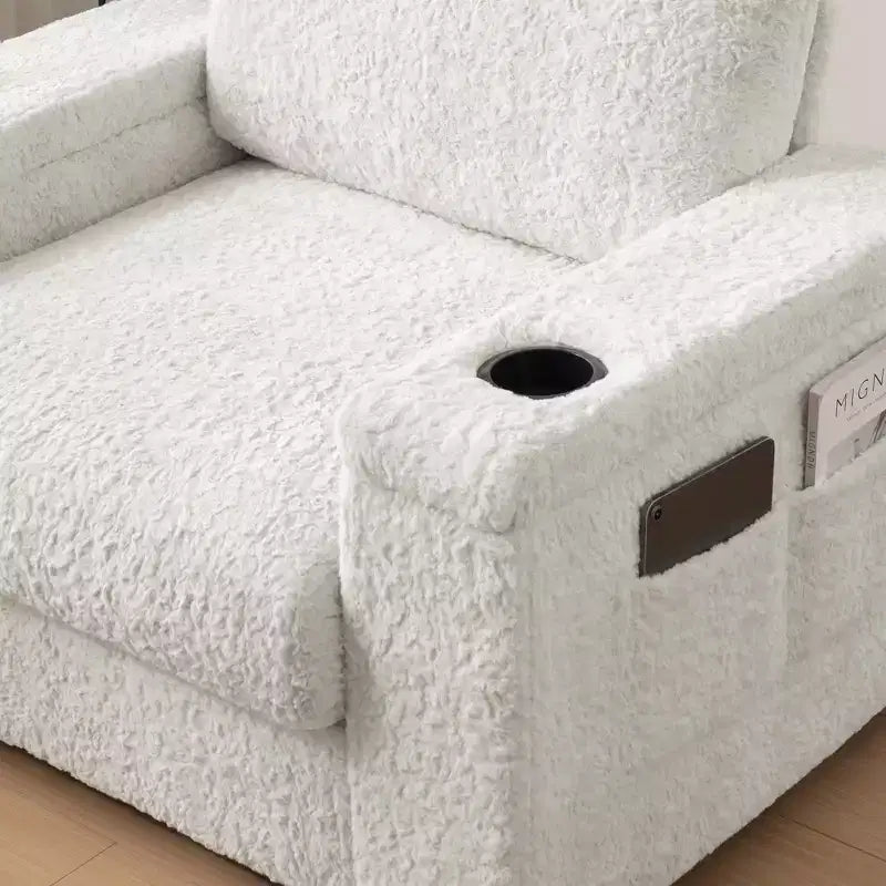 EHMKNP 42 Chaise longue oversize per interni, poltrona divano imbottita con seduta profonda e pouf contenitore