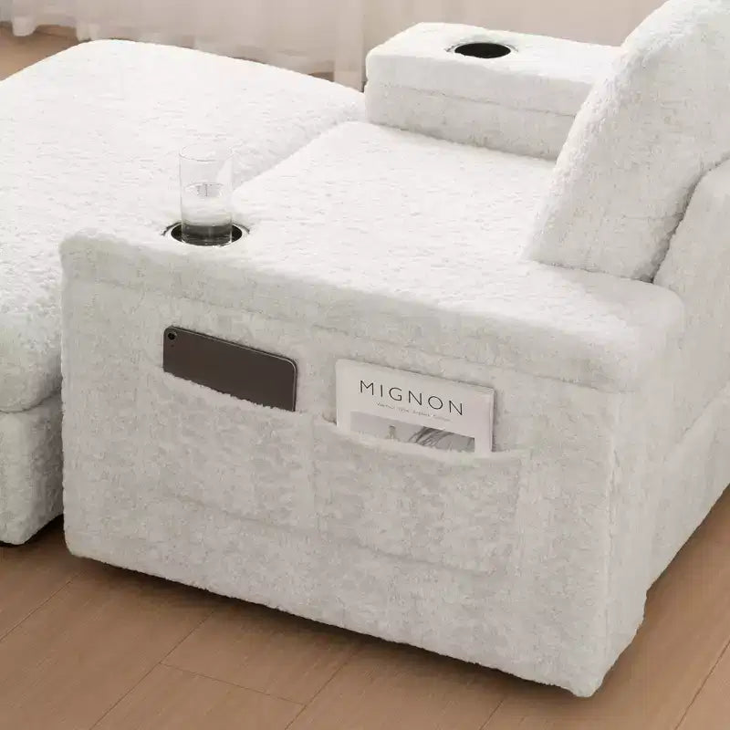 EHMKNP 42 Chaise longue oversize per interni, poltrona divano imbottita con seduta profonda e pouf contenitore