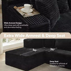 Divano componibile a sezioni Cloud, 106 divani neri a forma di L comodi e morbidi per soggiorno, divano letto oversize con seduta profonda