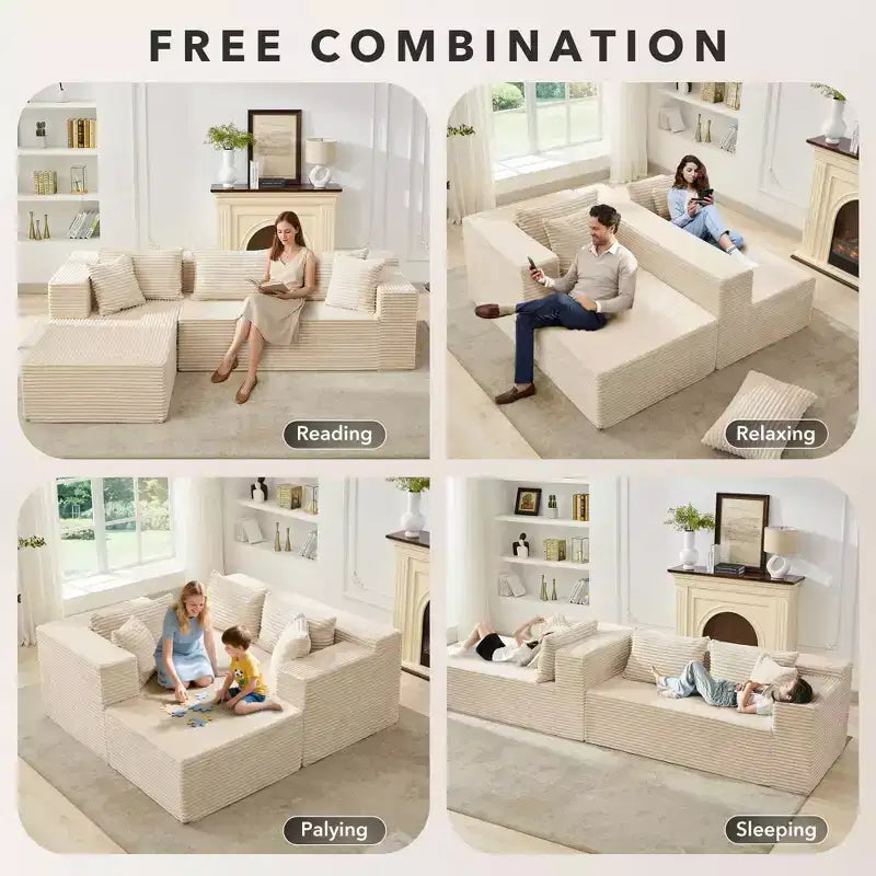 Divano componibile a sezioni Cloud, 106 divani neri a forma di L comodi e morbidi per soggiorno, divano letto oversize con seduta profonda