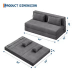 Divano Letto Pieghevole 4 in 1 - Divanetto Letto Convertibile, Divano Pieghevole con Cuscino, Chaise Longue da Terra Capitonnè per Soggiorno e Camera da Letto