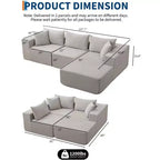 Divano Sezionale Modulare Cloud 108" con Chaise a L, Divano Modulare Moderno con Seduta Profonda, Divano Letto Oversize, Nessun Montaggio Richiesto, Orientamento Sinistro