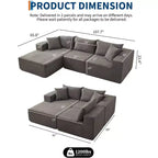 Divano Sezionale Modulare Cloud 108" con Chaise a L, Divano Modulare Moderno con Seduta Profonda, Divano Letto Oversize, Nessun Montaggio Richiesto, Orientamento Sinistro
