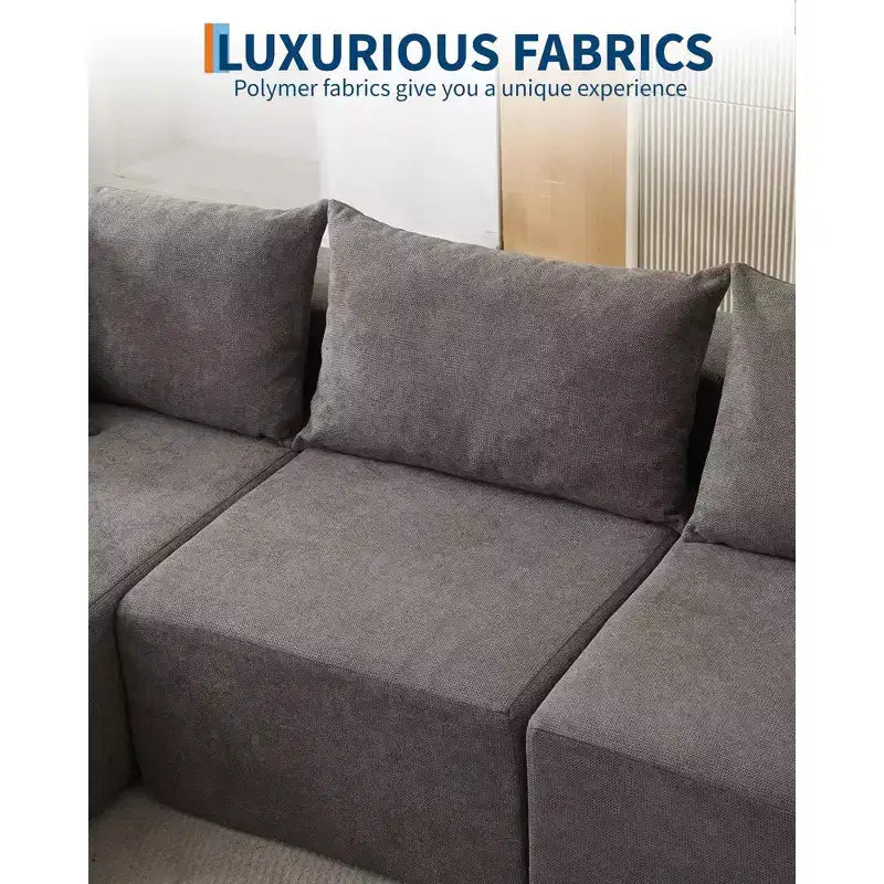 Divano Sezionale Modulare Cloud 108" con Chaise a L, Divano Modulare Moderno con Seduta Profonda, Divano Letto Oversize, Nessun Montaggio Richiesto, Orientamento Sinistro