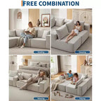 Divano Sezionale Modulare Cloud 108" con Chaise a L, Divano Modulare Moderno con Seduta Profonda, Divano Letto Oversize, Nessun Montaggio Richiesto, Orientamento Sinistro
