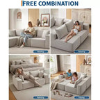 Divano Sezionale Modulare Cloud 108" con Chaise a L, Divano Modulare Moderno con Seduta Profonda, Divano Letto Oversize, Nessun Montaggio Richiesto, Orientamento Sinistro