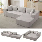Divano Sezionale Modulare Cloud 108" con Chaise a L, Divano Modulare Moderno con Seduta Profonda, Divano Letto Oversize, Nessun Montaggio Richiesto, Orientamento Sinistro