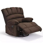 MAYEERTY Poltrona Reclinabile Girevole a Dondolo Oversize in Velluto, Color Cioccolato, per Adulti, Perfetta per il Soggiorno