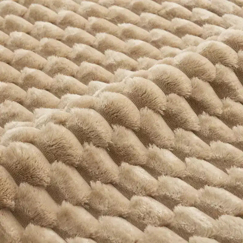 Divano modulare a U 114 in flanella, 3 posti con pouf, fibbia senza montaggio, color cammello chiaro