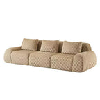 Divano Sezionale Modulare 114 Flannelette 3 Posti Seduta Profonda Fibbie Nessun Montaggio Cammello Chiaro