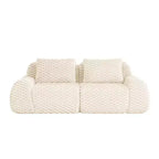 Divano Sezionale Modulare 82 Flannelette 2 Posti Seduta Profonda Fibbia Nessun Montaggio Crema