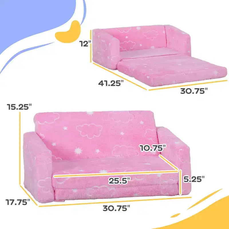Divano con motivo a nuvola fosforescente, rivestimento lavabile