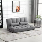 Divano letto convertibile, divano pieghevole, chaise longue per ospiti con 2 cuscini, schienale e poggiatesta regolabili, 130 cm L