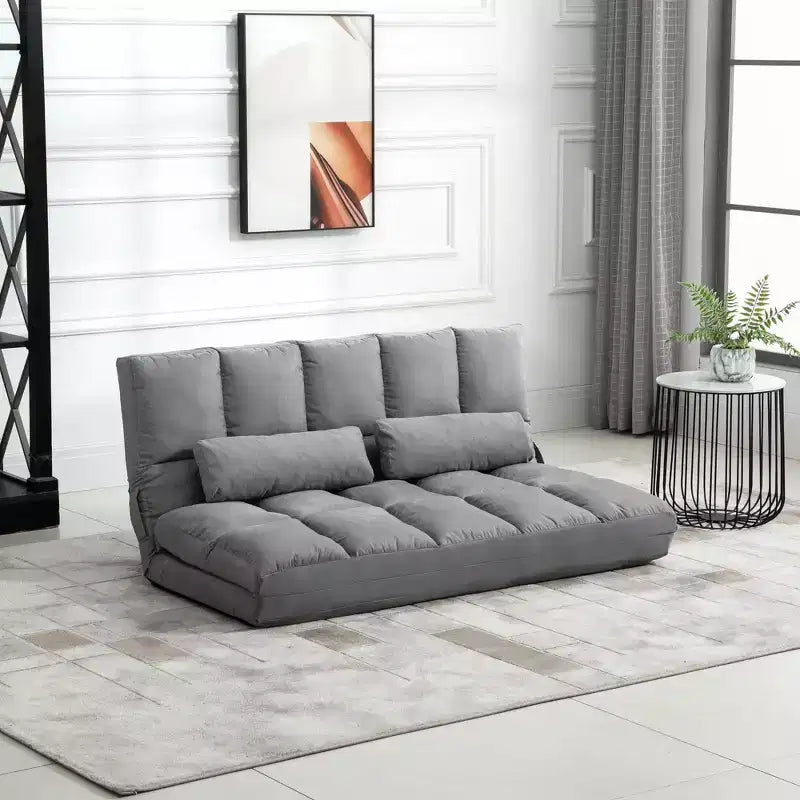 Divano letto convertibile, divano pieghevole, chaise longue per ospiti con 2 cuscini, schienale e poggiatesta regolabili, 130 cm L