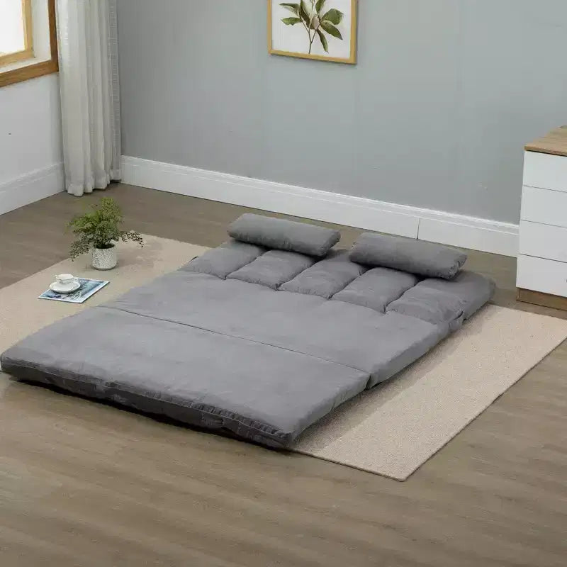 Divano letto convertibile, divano pieghevole, chaise longue per ospiti con 2 cuscini, schienale e poggiatesta regolabili, 130 cm L