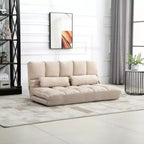 Divano letto convertibile, divano pieghevole, chaise longue per ospiti con 2 cuscini, schienale e poggiatesta regolabili, 130 cm L