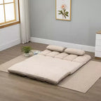 Divano letto convertibile, divano pieghevole, chaise longue per ospiti con 2 cuscini, schienale e poggiatesta regolabili, 130 cm L