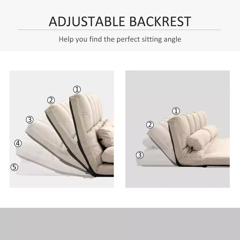 Divano letto convertibile, divano pieghevole, chaise longue per ospiti con 2 cuscini, schienale e poggiatesta regolabili, 130 cm L