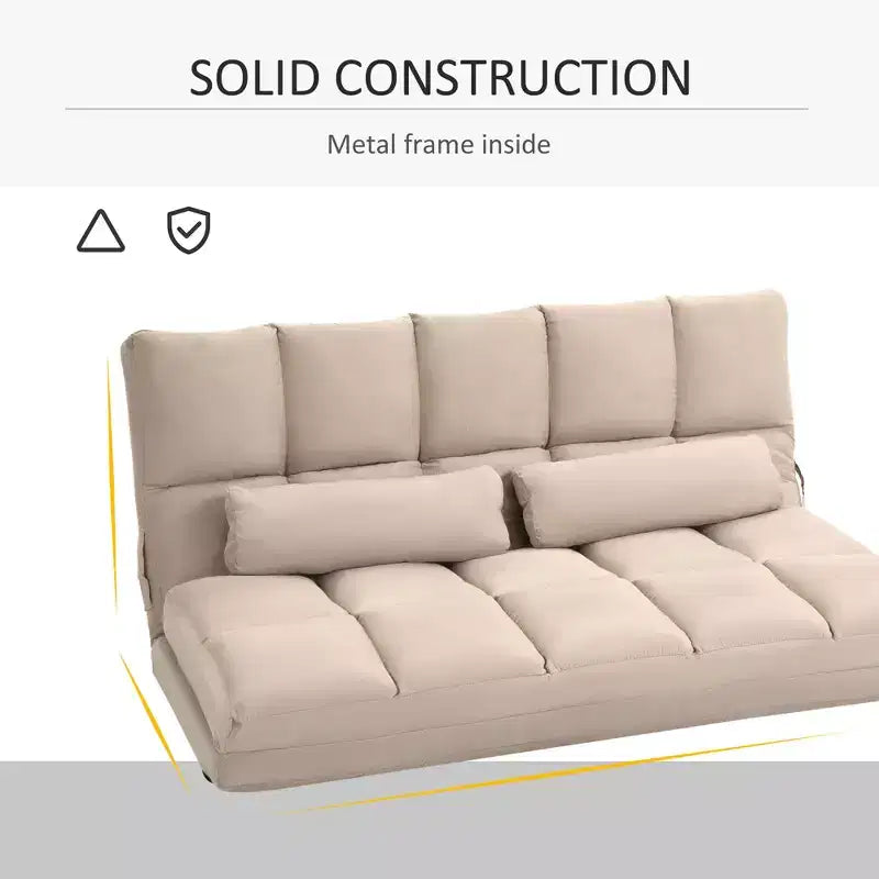 Divano letto convertibile, divano pieghevole, chaise longue per ospiti con 2 cuscini, schienale e poggiatesta regolabili, 130 cm L