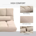 Divano letto convertibile, divano pieghevole, chaise longue per ospiti con 2 cuscini, schienale e poggiatesta regolabili, 130 cm L