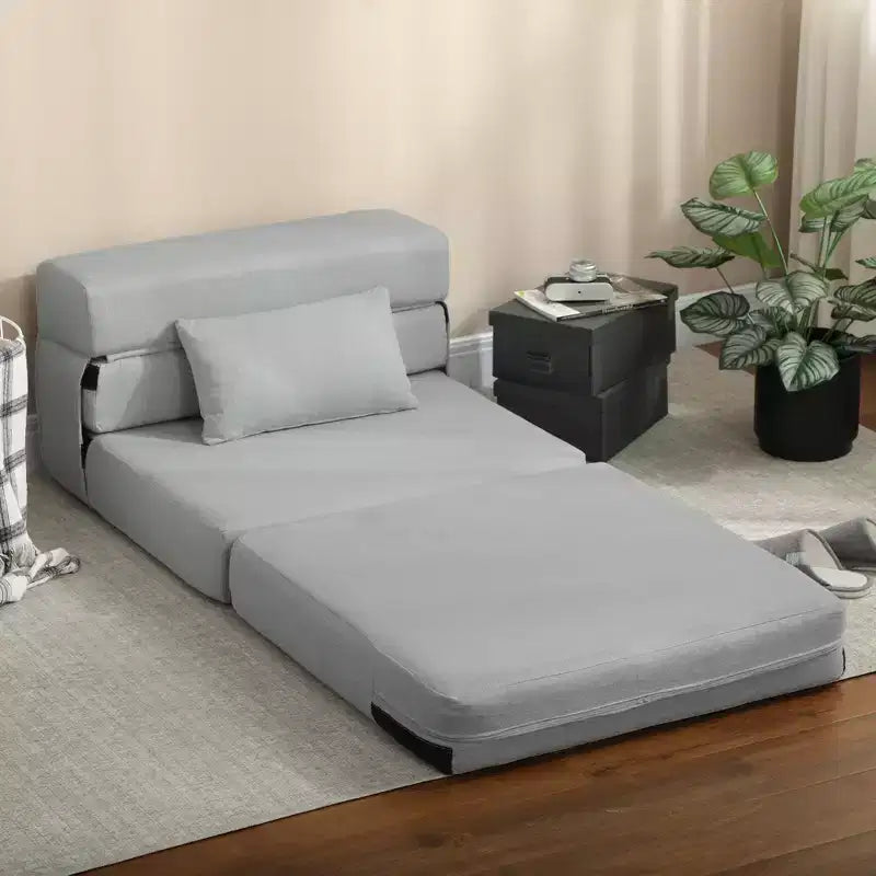 Lettino pieghevole con cuscino, divano letto moderno in lino per soggiorno, dormitorio, ospiti