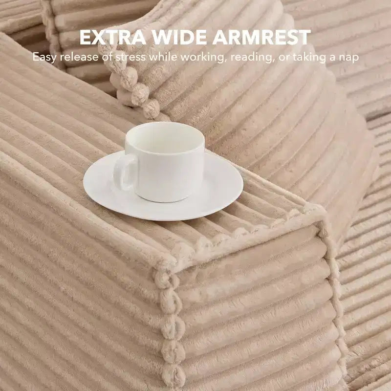 Divano Sezionale Modulare 141 con Pouf - Senza Montaggio, Confezione Sottovuoto, Memory Foam Ultra Morbido, Divano Convertibile per Soggiorno