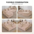 Divano Sezionale Modulare 141 con Pouf - Senza Montaggio, Confezione Sottovuoto, Memory Foam Ultra Morbido, Divano Convertibile per Soggiorno
