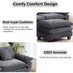 EHMKNP 112 Divano componibile a L, comodo divano Cloud con pouf mobile, cuscini di seduta profondi per soggiorno