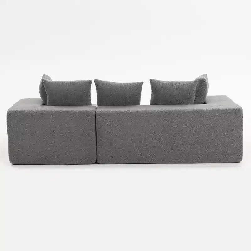 Divano modulare a L Whisen Modern, divano compresso interamente in schiuma con cuscini morbidi, 5 cuscini
