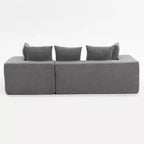 Divano modulare a L Whisen Modern, divano compresso interamente in schiuma con cuscini morbidi, 5 cuscini