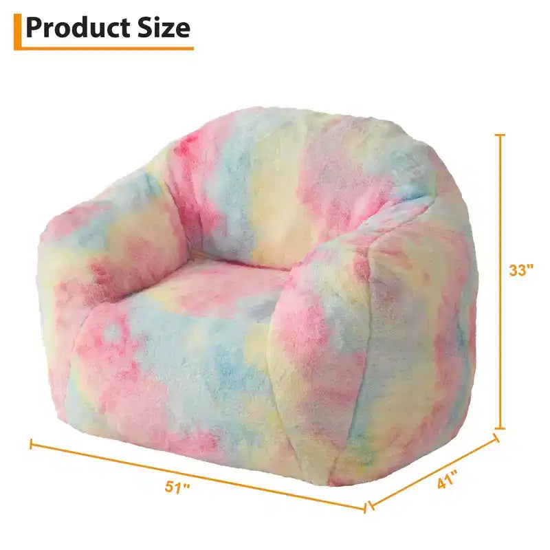 Poltrona a sacco con braccioli e schienale, Poltrona a sacco in ecopelliccia di peluche con memory foam, Divano a sacco ergonomico per soggiorno, camera da letto, ufficio Rosa