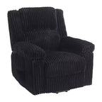 Corduroy Recliner Chair, Manual Recliner Sofa with Handle, Pillow Top Arms, Thick Padding, Side Pocket, Living Room, Bedroom, Home Theater, Dark Gray
