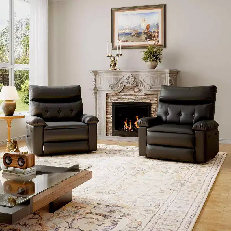 Poltrona Reclinabile Grande Extra-Large - Poltrona Reclinabile Manuale Grande in Pelle PU per Adulti, Imbottitura in Spugna 1,5X e Meccanismo di Reclino Facile per il Relax