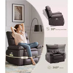 Poltrona Reclinabile Grande Extra-Large - Poltrona Reclinabile Manuale Grande in Pelle PU per Adulti, Imbottitura in Spugna 1,5X e Meccanismo di Reclino Facile per il Relax