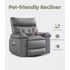 Poltrona Reclinabile Grande Extra-Large - Poltrona Reclinabile Manuale Grande in Pelle PU per Adulti, Imbottitura in Spugna 1,5X e Meccanismo di Reclino Facile per il Relax