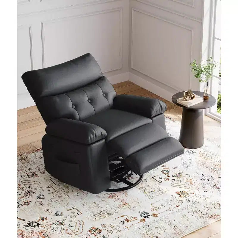 Poltrona Reclinabile Grande Extra-Large - Poltrona Reclinabile Manuale Grande in Pelle PU per Adulti, Imbottitura in Spugna 1,5X e Meccanismo di Reclino Facile per il Relax