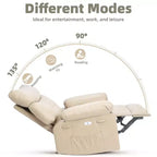 Poltrona Reclinabile Extra Large – Funzione Calore e Massaggio, Ecopelle, Recliner Manuale Extra Largo per Adulti, Grande Poltrona Relax con Braccioli Imbottiti 1.5 Volte più Spessi