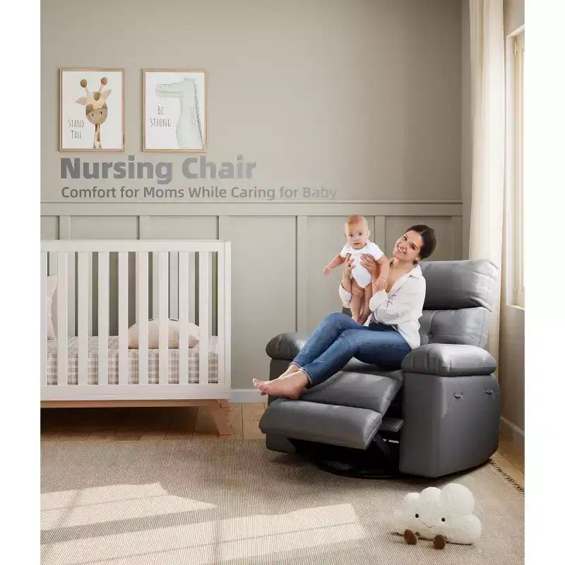 Poltrona Reclinabile Extra Large – Funzione Calore e Massaggio, Ecopelle, Recliner Manuale Extra Largo per Adulti, Grande Poltrona Relax con Braccioli Imbottiti 1.5 Volte più Spessi